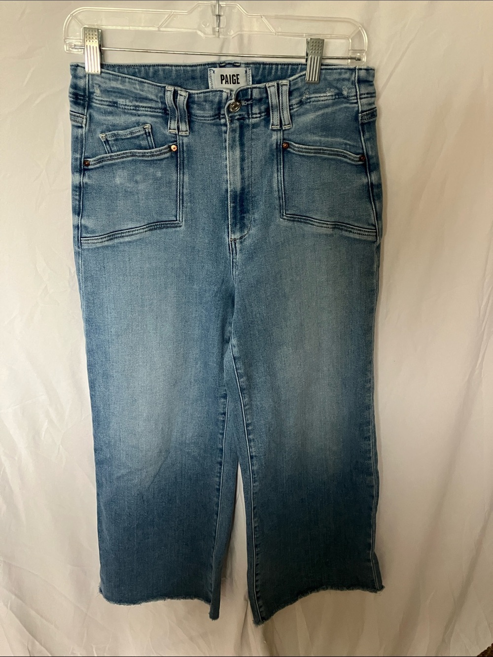 PAIGE: Anessa Light Blue Wide Leg Jeans- 29